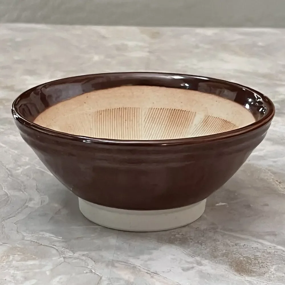 Japanese Ceramic Brown Suribachi Mortar Bowl 6